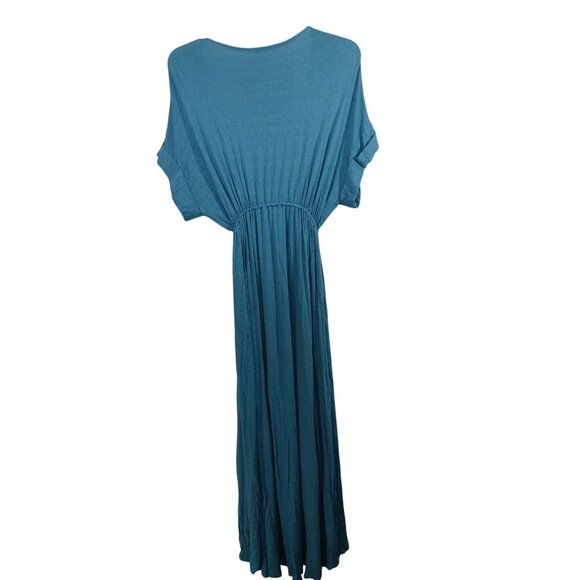 Love In Blue Beach Cover Up Jacket Women Size 3XL Drawstring Waist Short Sleeve - Picture 5 of 10